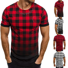 Load image into Gallery viewer, 2019 Mens Summer Plaid Print T Shirt