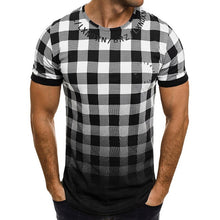 Load image into Gallery viewer, 2019 Mens Summer Plaid Print T Shirt